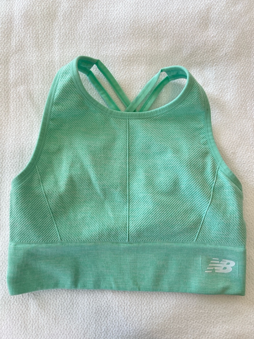 New Balance Women's Sports Bra Mint Green High-Neck Size M